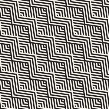 Abstract ZigZag Parallel Stripes. Vector Seamless Pattern. Repeating Monoch.. Stock Illustration