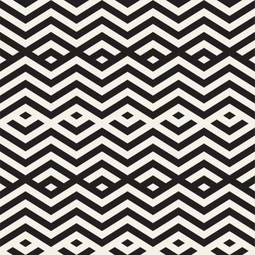 Abstract ZigZag Parallel Stripes. Vector Seamless Pattern. Repeating Monoch.. イラスト素材