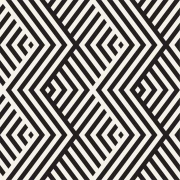 Abstract ZigZag Parallel Stripes. Vector Seamless Pattern. Repeating Monoch.. Stock Illustration