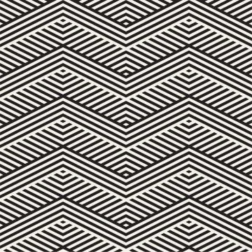Abstract ZigZag Parallel Stripes. Vector Seamless Pattern. Repeating Monoch.. Illustrazione stock