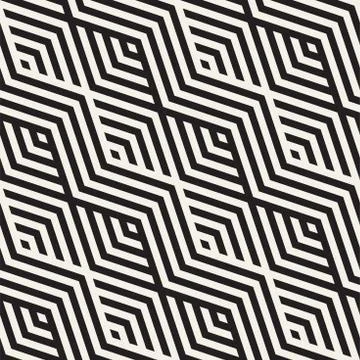 Abstract ZigZag Parallel Stripes. Vector Seamless Pattern. Repeating Monochrome 스톡 일러스트