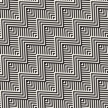 Abstract ZigZag Parallel Stripes. Vector Seamless Pattern. Repeating Monochrome Stock Illustration
