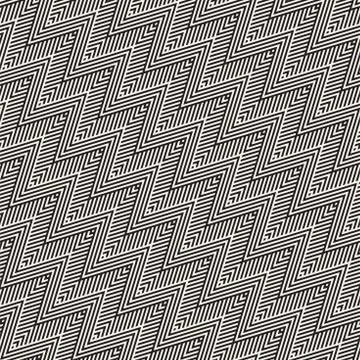 Abstract ZigZag Parallel Stripes. Vector Seamless Pattern. Repeating Monochrome 스톡 일러스트