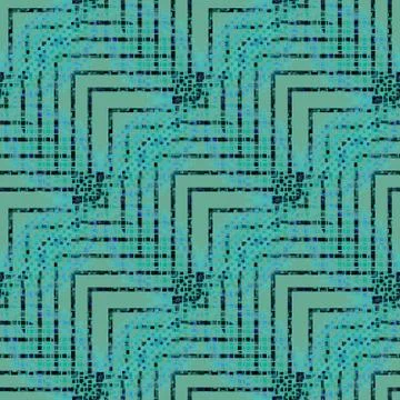 Abstract zigzag pattern green blue turquoise diagonally イラスト素材