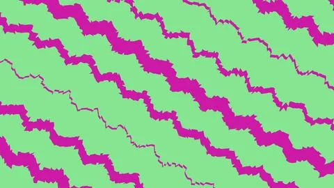 Abstract zigzag pattern with pink and green wavy lines 스톡 일러스트