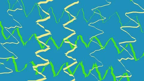 Abstract zigzag pattern with yellow and green wavy lines 스톡 일러스트