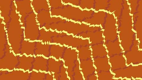 Abstract zigzag pattern with yellow lines on orange background イラスト素材