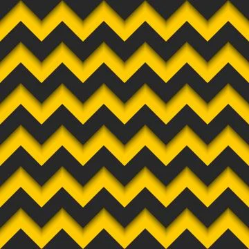 Abstract zigzag seamless pattern, black and yellow strips repeating sharp cor Stock Illustration