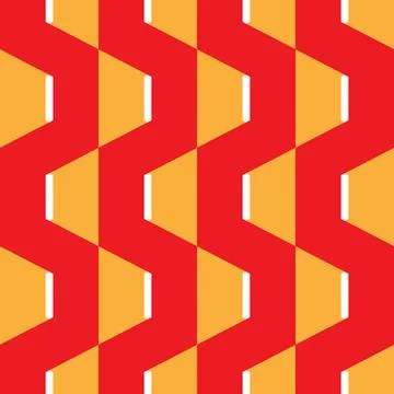 Abstract zigzag shapes orange and yellow color seamless vector pattern Stock Illustration