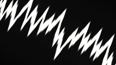 Abstract zigzag waveform animation with white energy signal on black background Stock Footage 339130856