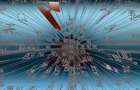 Abstract zoom blocks blue gradient background Stock Illustration