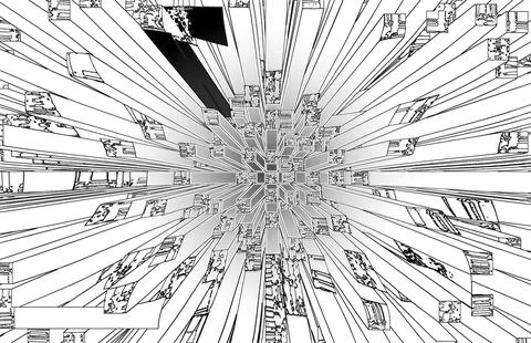 Abstract zoom blocks white background 스톡 일러스트