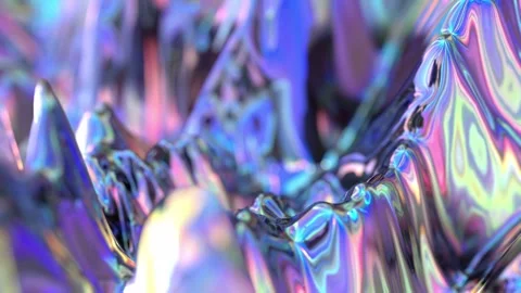 Abstract_liquid_wavy_animation_iridescent_reflection Stock Footage 255661784
