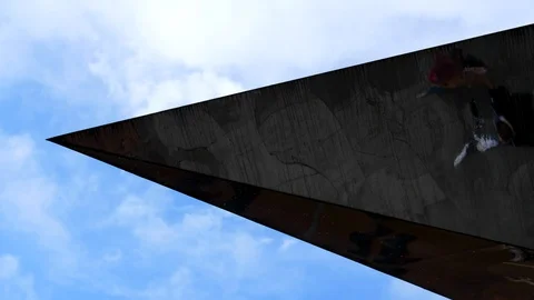 Abstract.Couple passing reflective triangle object Video stock 129353718