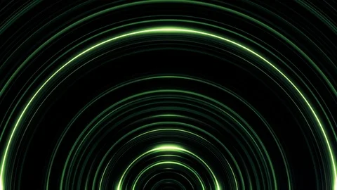Abstractdark green circle beating on black background. Parallel shimering curved Stock Footage 104875274