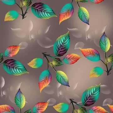Abstract,Digital,Floral,Pattern,With,Abstract,Dark,Background Ilustração Stock