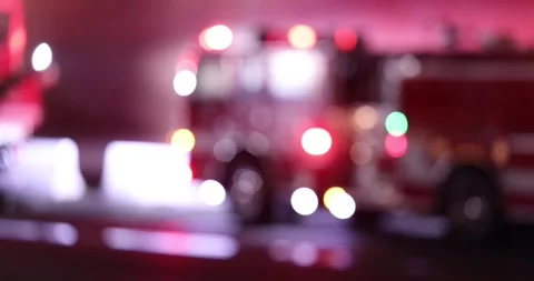 Abstracted Fire Engine Lights Stock Footage 337438759