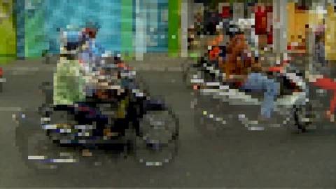 Abstracted Hanoi Traffic Stock Footage 88959543