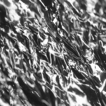 Abstracted shapes of light and shadow on creases and folds in scrunched plastic Stock Illustration