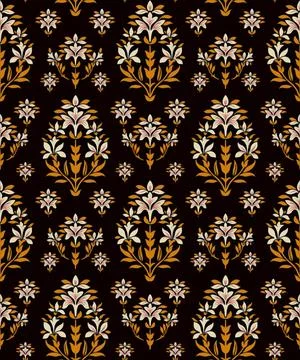 Abstract,Flowers,Full,Arrangement,,All,Over,Design,With,Solid,Background 스톡 일러스트