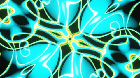 An abstraction of animated neon color patterns. Ornamental texture gradient colo Stock Footage 247001013