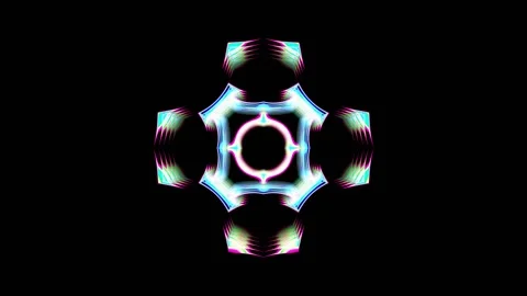 An abstraction of animated neon color patterns. Ornamental texture gradient colo Stock Footage 247001117