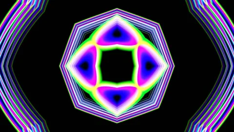 An abstraction of animated neon color patterns. Ornamental texture gradient colo Stock Footage 247001128