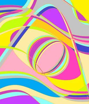 Abstraction artwork multi-colored yellow pink gray blue gold stripes Stock Illustration