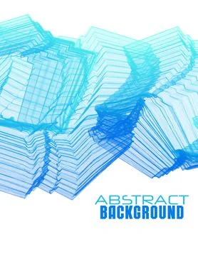 Abstraction with azure radiance thin broken lines. Vector graphics Stock Illustration
