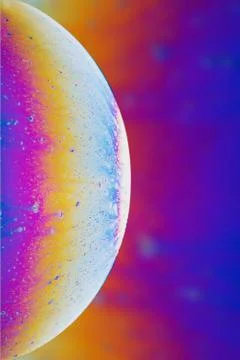 Abstraction background, multi-colored soap bubble in the form of a space plan Stock Photos
