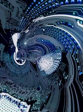 Abstraction based on the image of the motherboard of a personal computer Stock Illustration