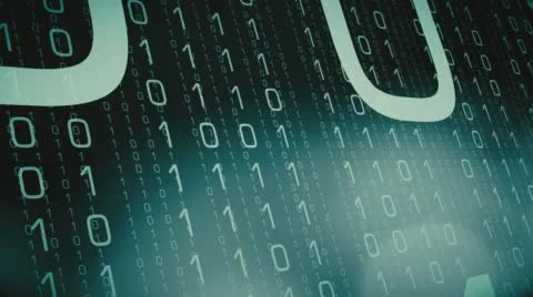 Abstraction binary code digits motion graphic Stockbeeldmateriaal 63882896