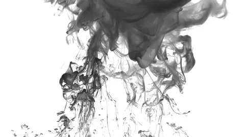 Abstraction of black ink on white background. Video stock 91946251