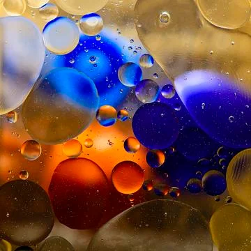 Abstraction with blue and orange objects. Foto stock