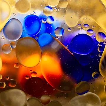Abstraction with blue and orange objects. 1 Foto stock