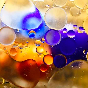 Abstraction with blue and orange objects. 2 Stock-Fotos