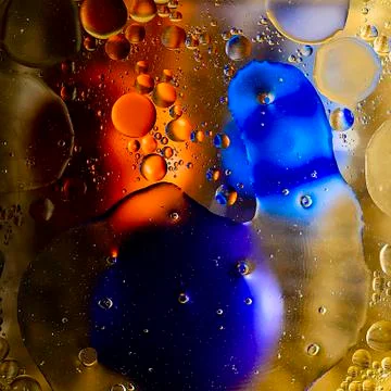 Abstraction with blue and orange objects. 3 Foto stock