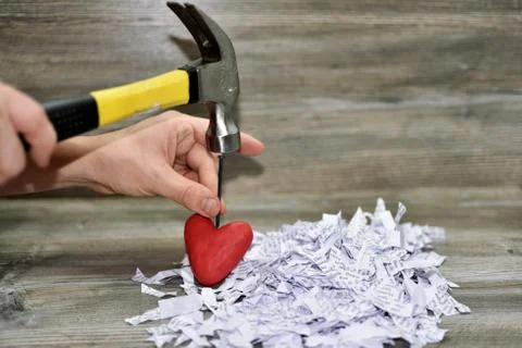 Abstraction of broken heart. Stock Photos
