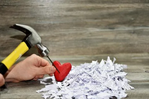 Abstraction of broken heart. Stock Photos