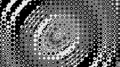 Abstraction of circles in black and white in looped animation. Beautiful graphic Stock Footage 247235904