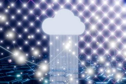 Abstraction of cloud storage technology. Illustrazione stock