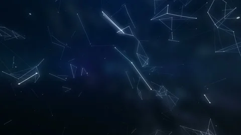 Abstraction composition with lines and dotes: Flying in space Stock Footage 58300923