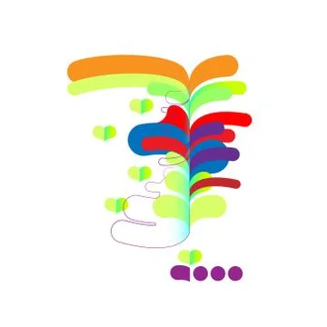 Abstraction, composition waterfall, tropical of various rounded shapes in color. Stock Illustration