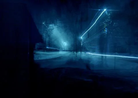 Abstraction consisting of light and shadow in a winter night Stock Photos
