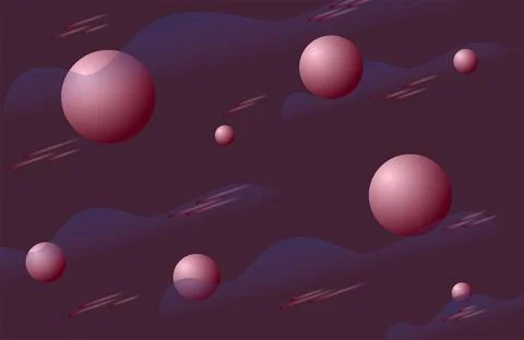 Abstraction created from waves and balls Stock Illustration
