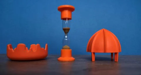 Abstraction. Creative kitchen utensils, nice combination of wood color and br Stock Photos