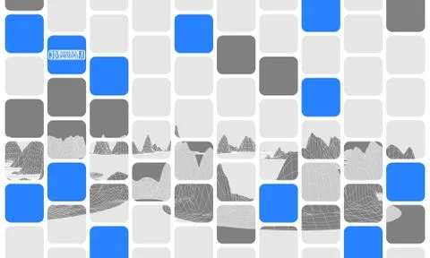 Abstraction from cubes polygonal mountains Stock Illustration