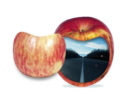 Abstraction of the cut apple Stock Photos
