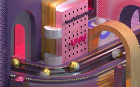 An Abstraction with different materials Stock Illustration