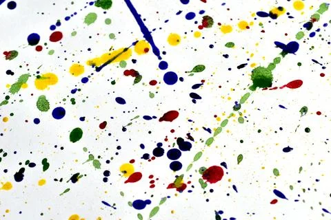 Abstraction. Drops of paint splashed on a white background. Stock Illustration